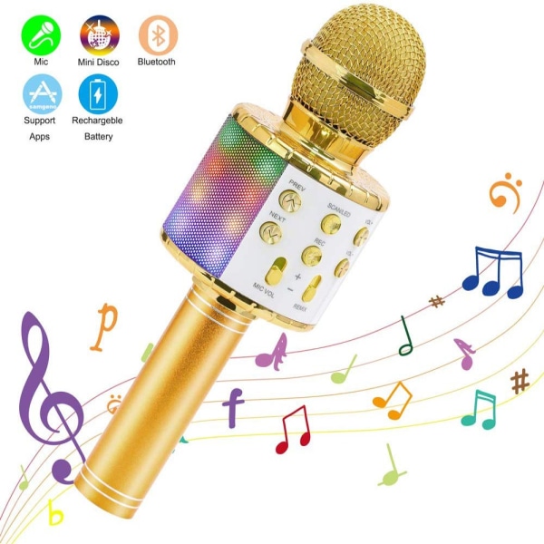 Trådløs Karaoke Mikrofon Bluetooth Højttaler ROSE GOLD rose gold
