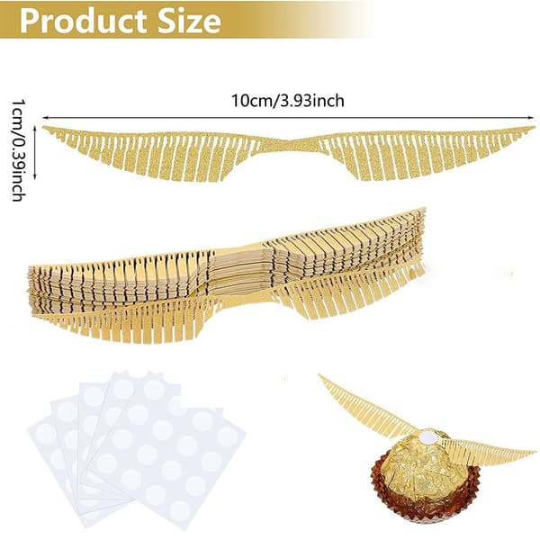 100 kpl Wings Chocolate Card Insert Gold Cake Card Insert 2 2 2
