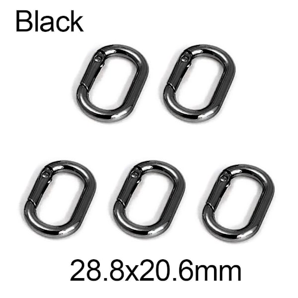 5st fjäder ovala ringar Väska Bältesspännen SVART 28,8X20,6MM Black 28.8x20.6mm