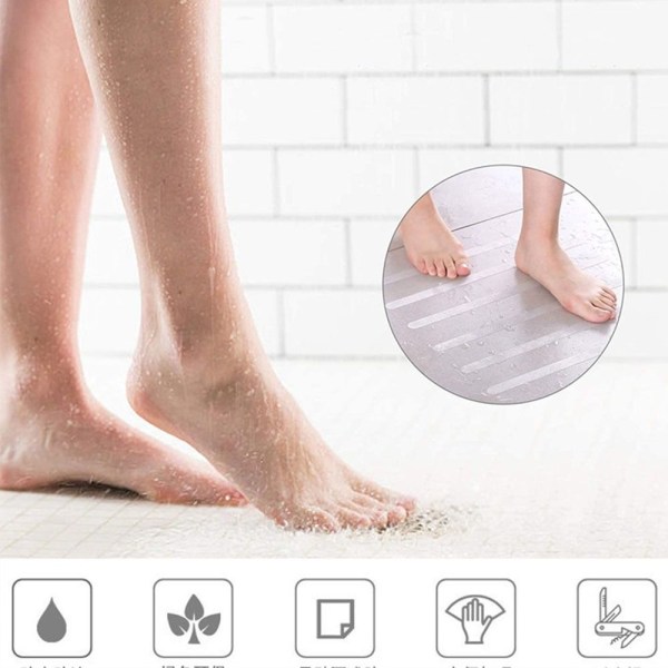 Badeværelses Badeklistermærker Anti-Slip Sticker HVID HVID White