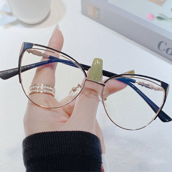 Anti-Blue Light Glasses Neliömäiset silmälasit MUSTA KULTA Black gold