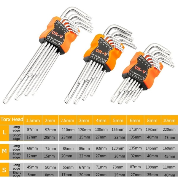 9kpl kaksipäinen ruuvimeisseli set LTORX HEAD TORX HEAD LTorx Head