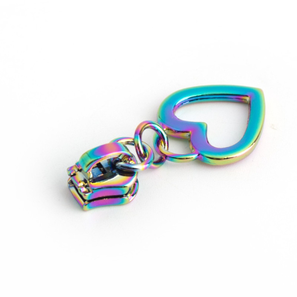 20st #5 Rainbow Zipper Heart Shape Dragkedja Ersättning