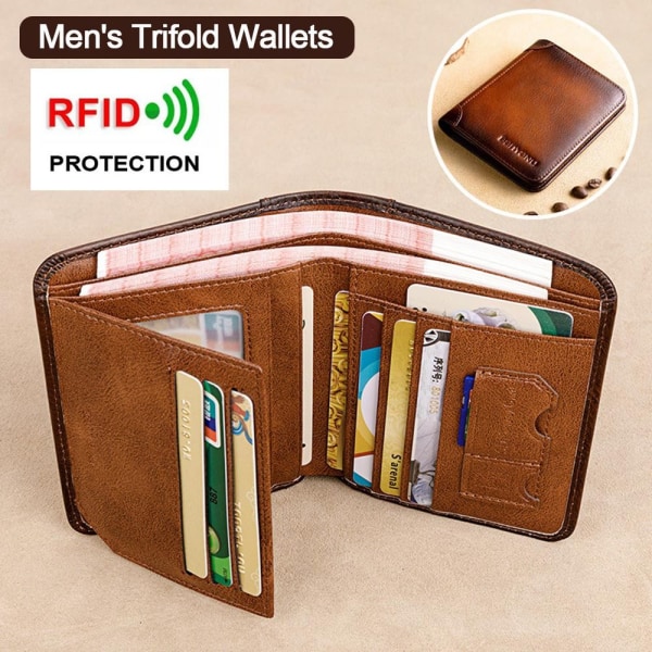 Herre Trifold Punge Mænd Vintage Tynde Punge KAFFE Coffee