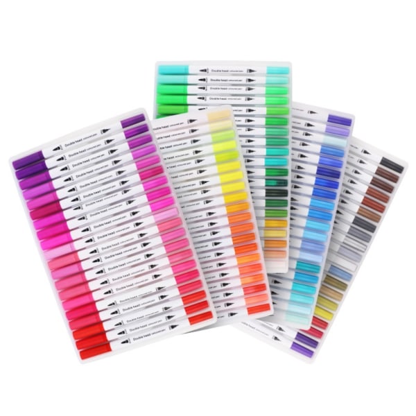 36 farver plastik med dobbelt spids børstepenne Art Marker Penne Tegning 36Pcs