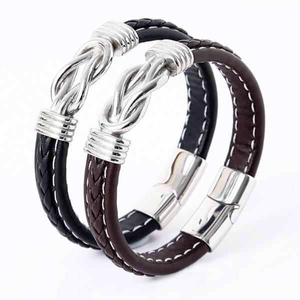 Armband Läderarmband SVART Black
