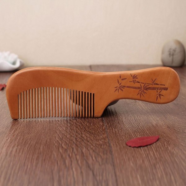 2st Peach Wood Comb Fine Tooth Comb 9 9 9