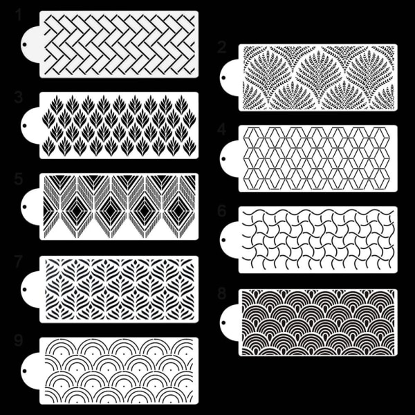3st Cake Mesh -stämplar Stencils Prägling 8 8 8
