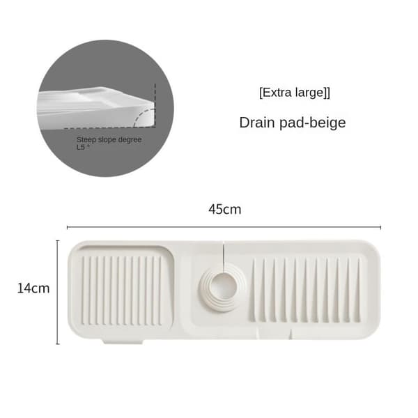 2 STK Vask Splash Guard Kran Vannfangermatte BEIGE&GRÅ Beige&Grey