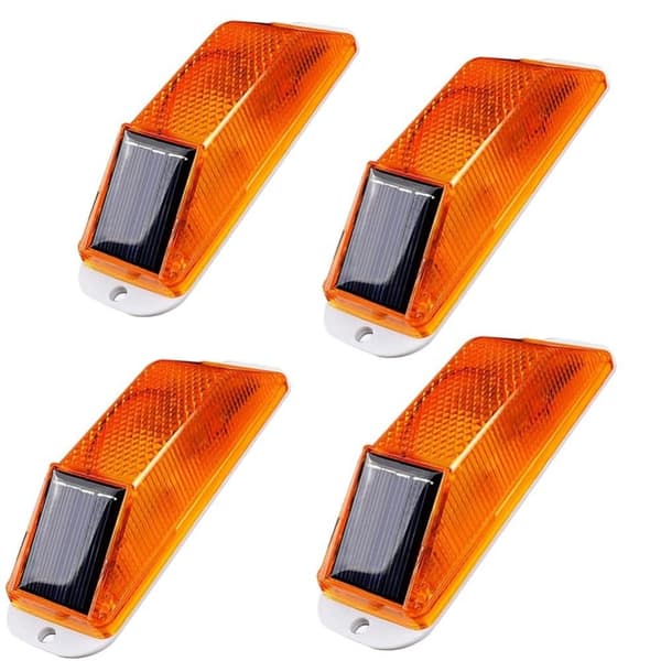4 Pack Solar Strobe Advarselslampe LED Advarselslampe Super lys