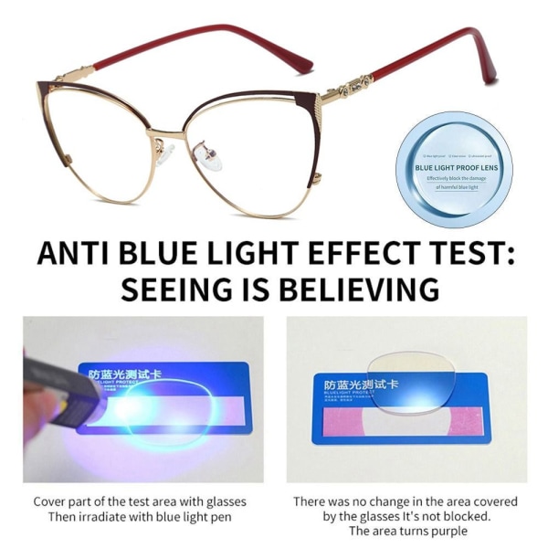 Anti-Blue Light Glasses Neliömäiset silmälasit MUSTA KULTA Black gold