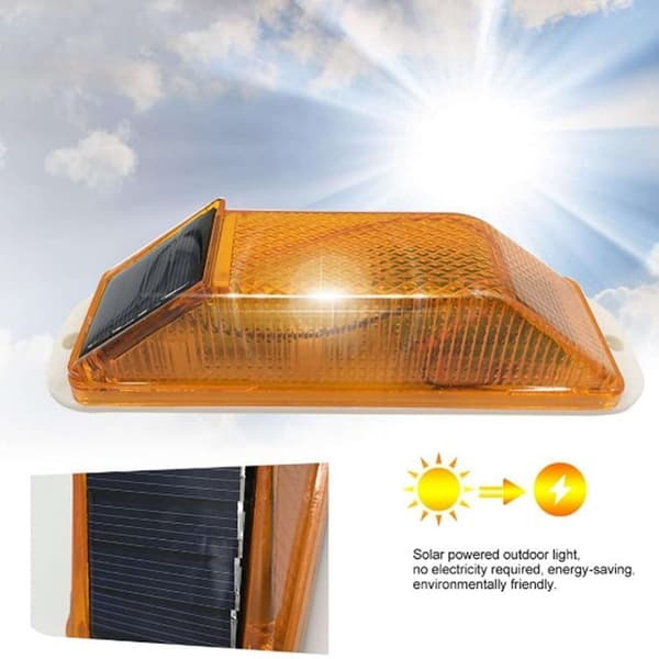 4 Pack Solar Strobe Advarselslampe LED Advarselslampe Super lys