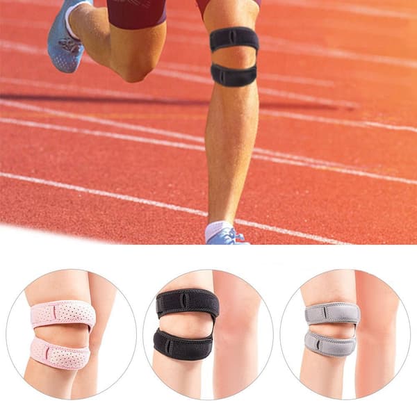 Knäskydd Kompressionsbandage Smärtlindrande Bälte grå