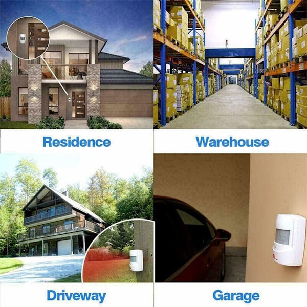 PIR Indkørselsalarm Sensor Tyverialarm Garagealarmsystem