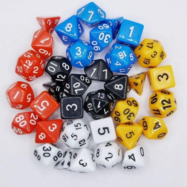 7 kpl / set DND Dice Polyhedral Dice STYLE 1 STYLE 1 Style 1