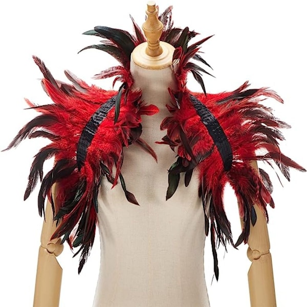 Höyhenviitta Feather Shawl RED Red