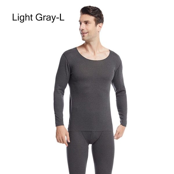 Thermal för män Helt Set Long Johns Top & Bottom LIGHT Light Gray L