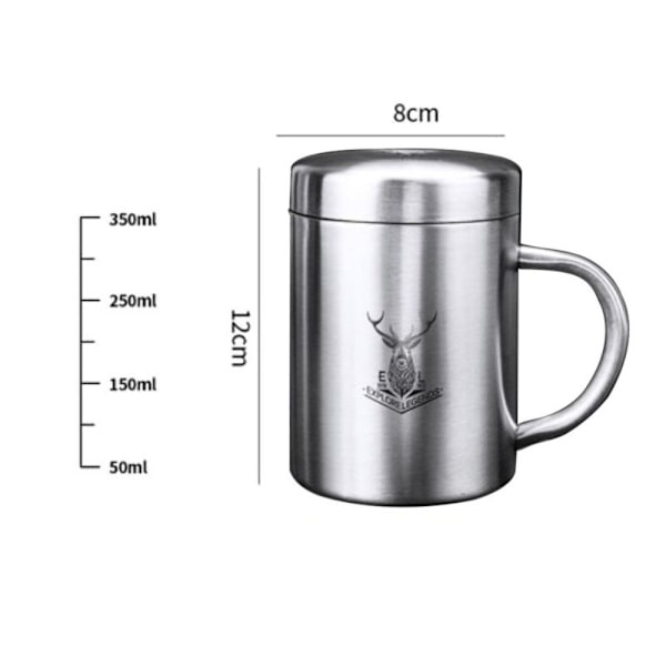 Kaffekopp Dubbelbottnad Mugg SILVER 350ML 350ML silver 350ml-350ml