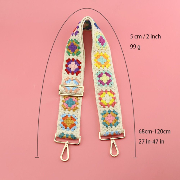 Crossbody Bag Belt Vintage kuviollinen laukkuhihna CC C