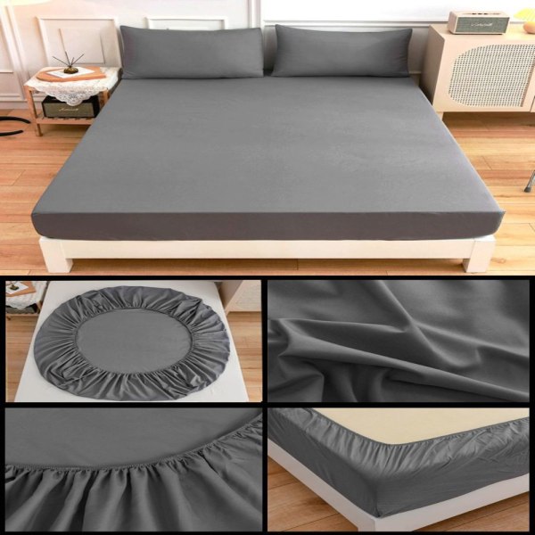 King Size Lagner Fitted Sheet GRÅ Grey