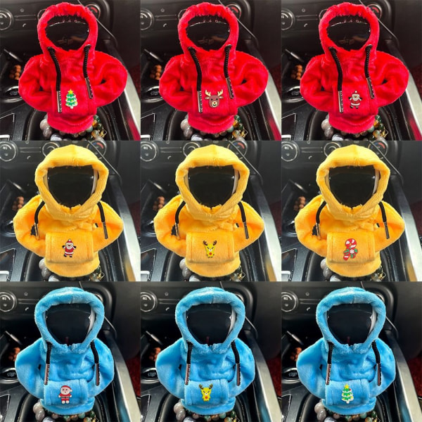 Christmas Gear Shift Knop Hoodie Knop Hoodie Sweatshirt BLÅ 5 5 blue 5-5