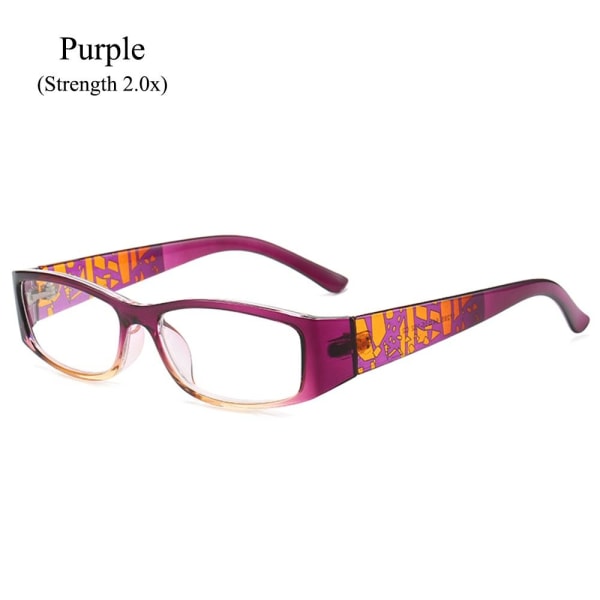 Läsglasögon för kvinnor Spring Gångjärn Läsare LILA STYRKA Purple Strength 2.0x-Strength 2.0x