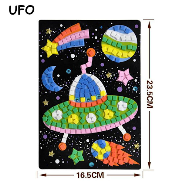 2PCS 3D Mosaics Pussel ritleksaker UFO UFO