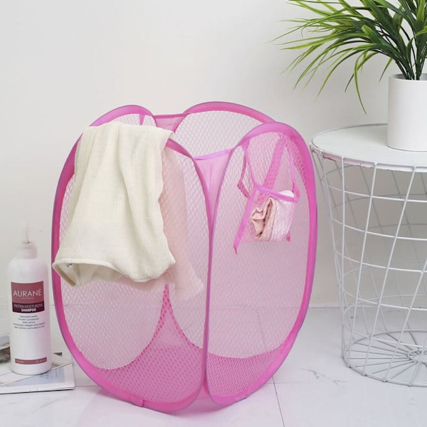 Pop Up vaskepose Sammenleggbar skittentøyskurv LILLA purple