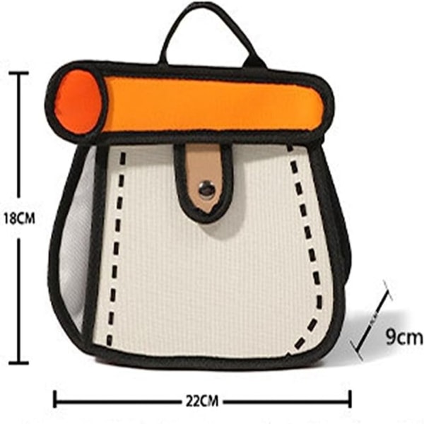 Kawaii Comic Handbags Girls Summer Japanin muoti 2D Crossbody Laukut Orange