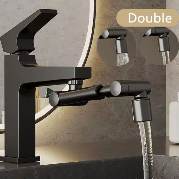 Universal Rotation Vandhane Sprøjtehoved SORT DOBBELT DOBBELT Black Double-Double