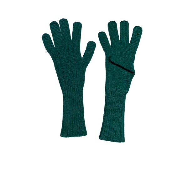 1 par strikkede hansker Berøringsskjermhansker GRØNN Green