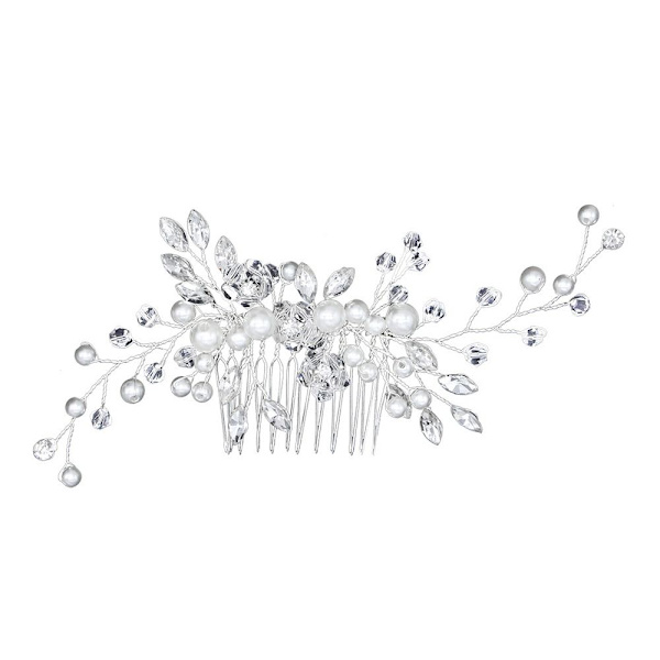 Blomsterperle-hårkam Krystallrhinestone-hårnåler 2 2 2