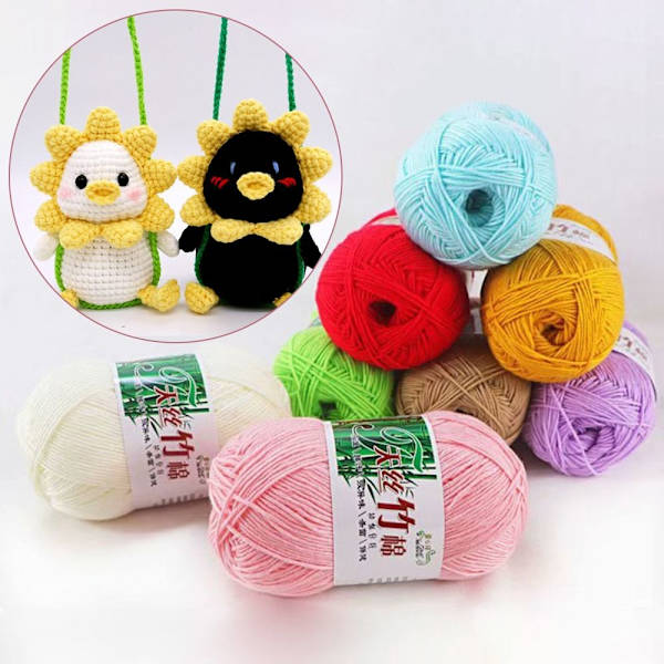 2st Stickat Ullgarn Bambu Bomullsgarn 01 01 01