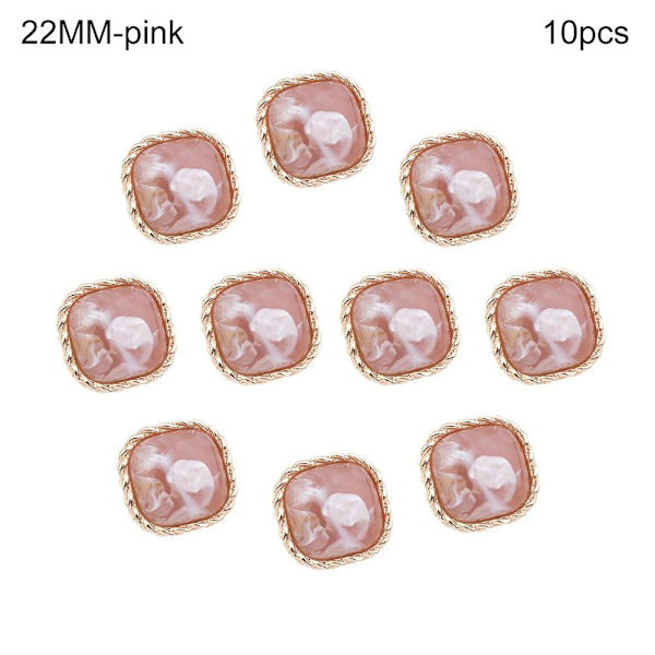 10 stk Klærknapper Skjorteknapper ROSA 22MM10STK 10STK pink 22MM10pcs-10pcs