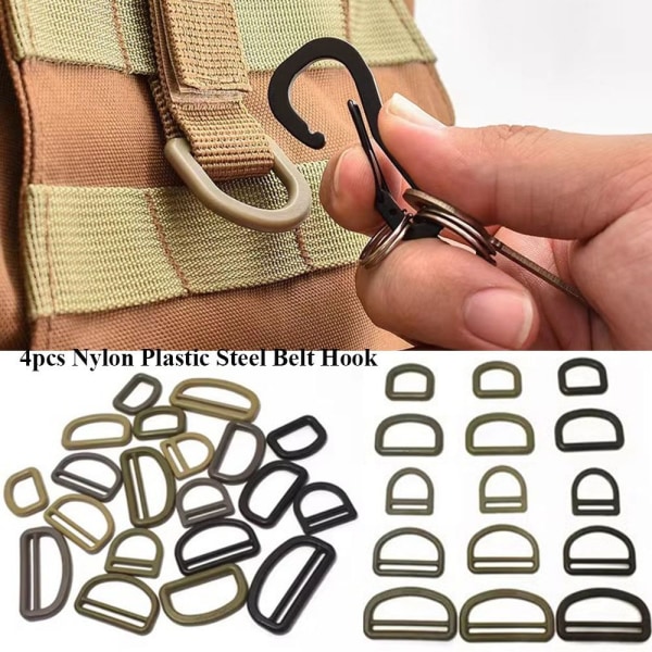 4 stk Beltekroker Webbing Spenner ARMY GREEN 2.5CMSTYLE 2 STIL 2 Army Green 2.5cmStyle 2-Style 2