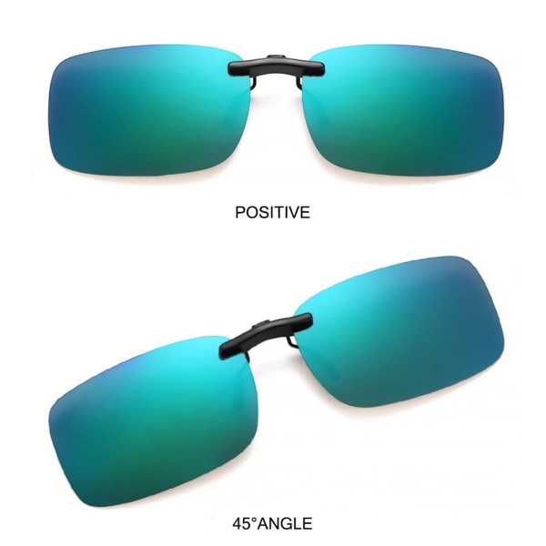 Magnetiske Clip-On polariserede solbriller Flip Up solbriller Mirrored Blue