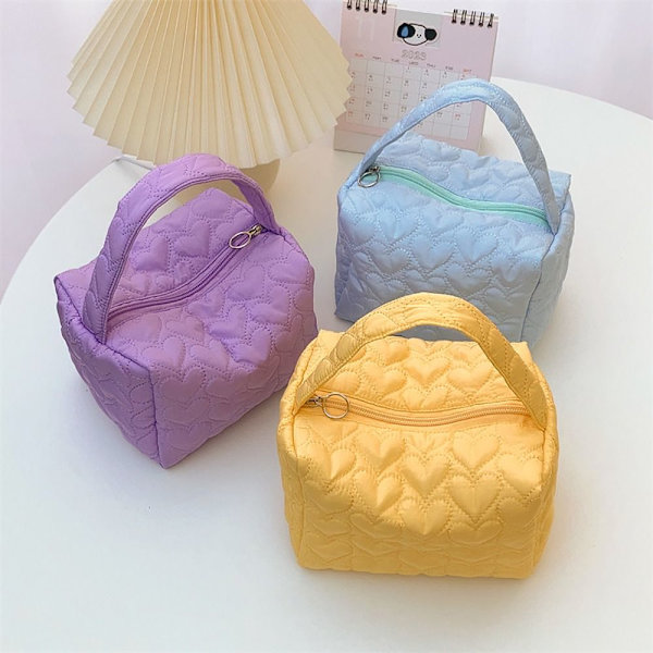 Quiltet Love Pillow Taske Mini Håndtaske GUL YELLOW