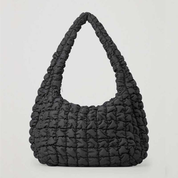 Plisseret Cloud Bag Skuldertaske SORT black