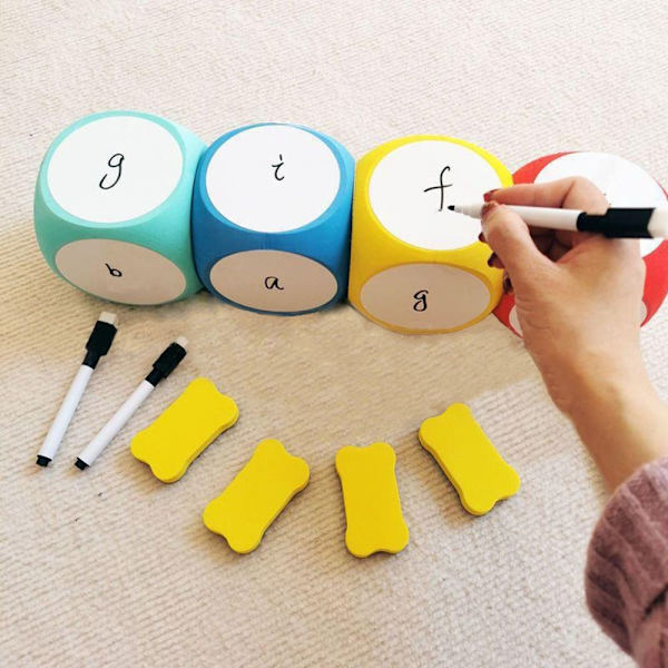 Torka av Tärning Whiteboard Tärningar GUL Yellow