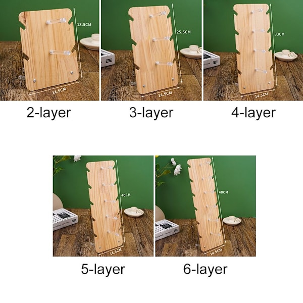 Brilleorganiseringshylde massivt træstativ 2-LAG 2-LAG 2-layer