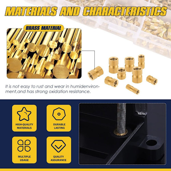 330 Stk Gevindindsatser Kit Udvendigt gevind Heat Set Insert