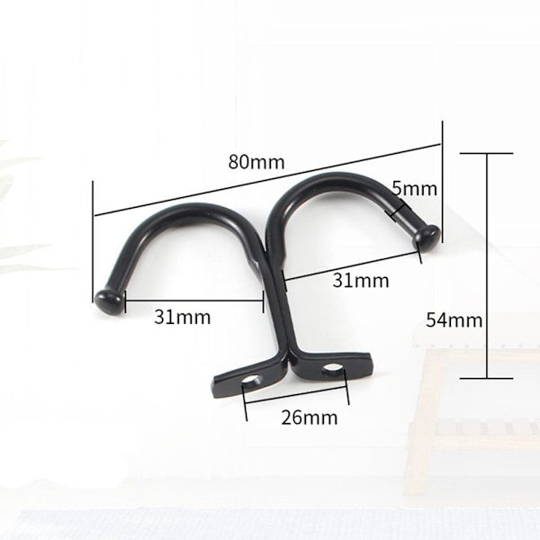 10st dubbla krokar för hängande hänghylla med krokar Kaffe Black 10Pcs-10Pcs