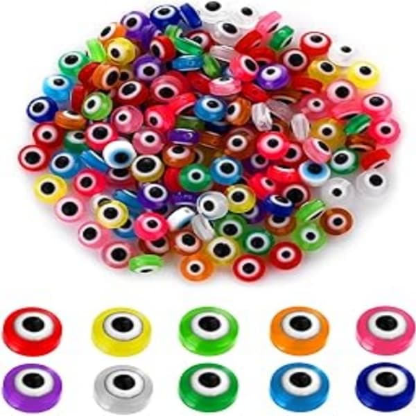 200 stk. Evil Eye Beads Håndlaget harpiks