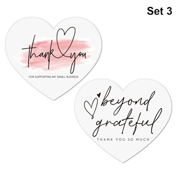 60 st tackkort Hjärtformad kartong SET 3 SET 3 Set 3