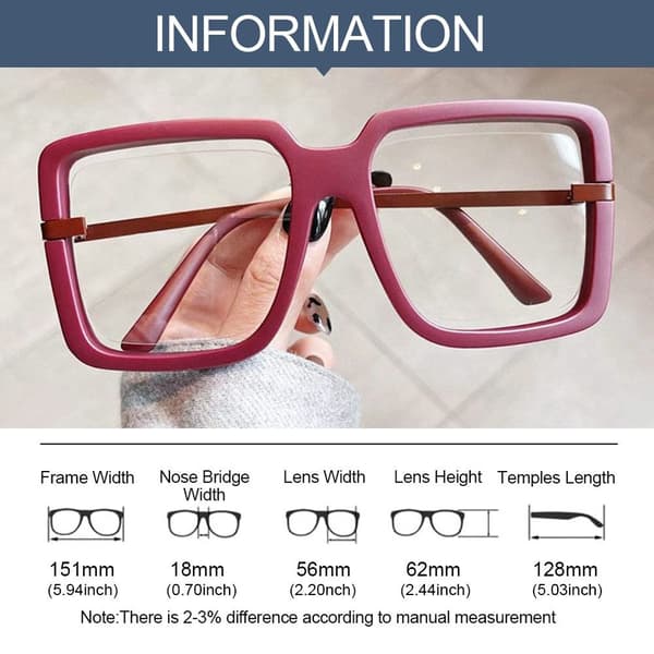 Antirefleksbriller Oversized Briller ROSA Pink