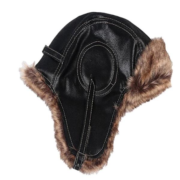 Winter Trapper hattu korvaläpät thermal kylmä MUSTA L（55-59cm） Black L（55-59cm）-L（55-59cm）