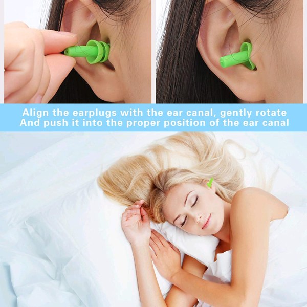 5 par öronproppar silikon öronproppar sömn öronproppar