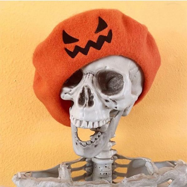 Halloween Gresskar Beret Cap franske hatter GUL BARN BARN yellow kids-kids