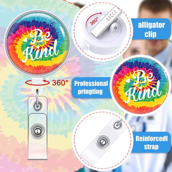 6 st Badge Reel Infällbar Heavy Duty