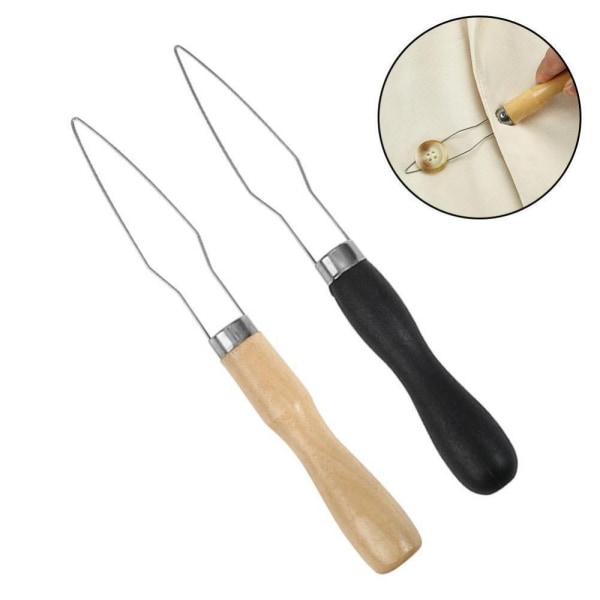4 kpl Button Hook Aids Helper Button Hook Lisäpuuta Wood Universal-Universal